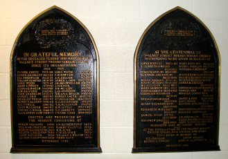 First Presbyterian Church Plaque